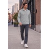 COOFANDY Men’s Quarter Zip Pullover Fleece Sweatshirt with Zipper Pockets(Light Grey)