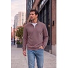 COOFANDY Men’s Quarter Zip Pullover Fleece Sweatshirt with Zipper Pockets(Mauve)