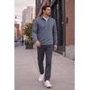 COOFANDY Men’s Quarter Zip Pullover Fleece Sweatshirt with Zipper Pockets(Navy)