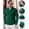 COOFANDY Men’s Quarter Zip Up Sweaters Slim Fit Lightweight Mock Pullover(A-dark Green)