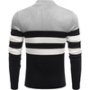 COOFANDY Men’s Quarter Zip Up Sweaters Slim Fit Lightweight Mock Pullover(Black & White & Grey Stripe)