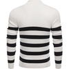COOFANDY Men’s Quarter Zip Up Sweaters Slim Fit Lightweight Mock Pullover(Black & White Stripe)