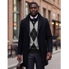 COOFANDY Men’s Quarter Zip Up Sweaters Slim Fit Lightweight Mock Pullover(Black Argyle)