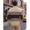 COOFANDY Men’s Quarter Zip Up Sweaters Slim Fit Lightweight Mock Pullover(Brown & Beige)