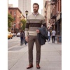 COOFANDY Men’s Quarter Zip Up Sweaters Slim Fit Lightweight Mock Pullover(Brown & Beige)