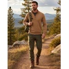 COOFANDY Men’s Quarter Zip Up Sweaters Slim Fit Lightweight Mock Pullover(Brown)