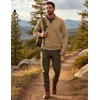 COOFANDY Men’s Quarter Zip Up Sweaters Slim Fit Lightweight Mock Pullover(Camel)