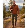 COOFANDY Men’s Quarter Zip Up Sweaters Slim Fit Lightweight Mock Pullover(Caramel)