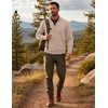 COOFANDY Men’s Quarter Zip Up Sweaters Slim Fit Lightweight Mock Pullover(Champagne)