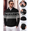 COOFANDY Men’s Quarter Zip Up Sweaters Slim Fit Lightweight Mock Pullover(Christmas Black & White)