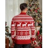 COOFANDY Men’s Quarter Zip Up Sweaters Slim Fit Lightweight Mock Pullover(Christmas Red & Elk)