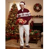 COOFANDY Men’s Quarter Zip Up Sweaters Slim Fit Lightweight Mock Pullover(Christmas Red & White)