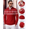 COOFANDY Men’s Quarter Zip Up Sweaters Slim Fit Lightweight Mock Pullover(Christmas Red)