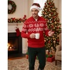 COOFANDY Men’s Quarter Zip Up Sweaters Slim Fit Lightweight Mock Pullover(Christmas Red)