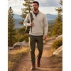 COOFANDY Men’s Quarter Zip Up Sweaters Slim Fit Lightweight Mock Pullover(Cream)