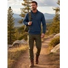 COOFANDY Men’s Quarter Zip Up Sweaters Slim Fit Lightweight Mock Pullover(Denim Blue)