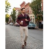 COOFANDY Men’s Quarter Zip Up Sweaters Slim Fit Lightweight Mock Pullover(Red & Black Stripe)