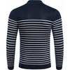 COOFANDY Men’s Quarter Zip Up Sweaters Slim Fit Lightweight Mock Pullover(Stripe-white Navy)