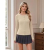 COOFANDY Women’s Lightweight Cardigans Ribbed Long Sleeve Button Up Sweater(Apricot)