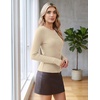 COOFANDY Women’s Lightweight Cardigans Ribbed Long Sleeve Button Up Sweater(Apricot)
