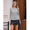 COOFANDY Women’s Lightweight Cardigans Ribbed Long Sleeve Button Up Sweater(Grey)