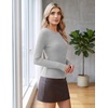 COOFANDY Women’s Lightweight Cardigans Ribbed Long Sleeve Button Up Sweater(Grey)