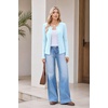 COOFANDY Women’s Lightweight Cardigans Ribbed Long Sleeve Button Up Sweater(Light Blue)