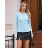 COOFANDY Women’s Lightweight Cardigans Ribbed Long Sleeve Button Up Sweater(Light Blue)
