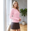 COOFANDY Women’s Lightweight Cardigans Ribbed Long Sleeve Button Up Sweater(Pink)
