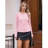 COOFANDY Women’s Lightweight Cardigans Ribbed Long Sleeve Button Up Sweater(Pink)