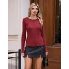 COOFANDY Women’s Lightweight Cardigans Ribbed Long Sleeve Button Up Sweater(Red)