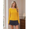 COOFANDY Women’s Lightweight Cardigans Ribbed Long Sleeve Button Up Sweater(Yellow)