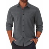 COOFANDY Mens Long Sleeve Button Down Shirts Casual Untucked Shirts for Men Dress Shirts Beach Wedding Shirts(Black Grey-square)