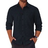 COOFANDY Mens Long Sleeve Button Down Shirts Casual Untucked Shirts for Men Dress Shirts Beach Wedding Shirts(Black Plaid)