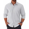 COOFANDY Mens Long Sleeve Button Down Shirts Casual Untucked Shirts for Men Dress Shirts Beach Wedding Shirts(Blue Dot-white)