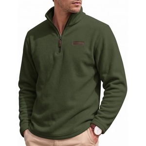COOFANDY Men’s Fleece Quarter Zip Pullover Mock Neck Long Sleeve Sweatshirt(Army Green)