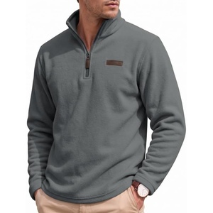 COOFANDY Men’s Fleece Quarter Zip Pullover Mock Neck Long Sleeve Sweatshirt(Dark Gray)