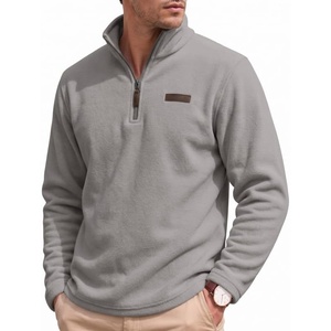 COOFANDY Men’s Fleece Quarter Zip Pullover Mock Neck Long Sleeve Sweatshirt(Light Gray)