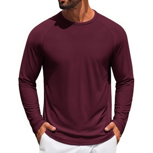 COOFANDY Men’s Long Sleeve Tee Shirts UV Sun Protection Athletic T-Shirts(A-wine Red 1pack)