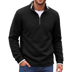 COOFANDY Mens Quarter Zip Pullover Fleece Mock Neck Casual Sweatshirt 2026(Black)