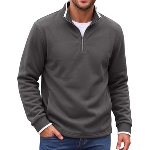 COOFANDY Mens Quarter Zip Pullover Fleece Mock Neck Casual Sweatshirt 2026(Dark Gray)