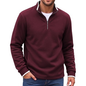 COOFANDY Mens Quarter Zip Pullover Fleece Mock Neck Casual Sweatshirt 2026(Red)