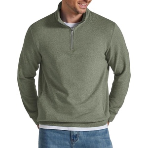 COOFANDY Men’s Quarter Zip Pullover Fleece Sweatshirt with Zipper Pockets(Army Green)