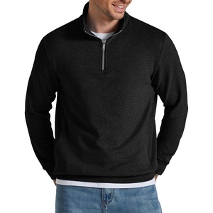 COOFANDY Men’s Quarter Zip Pullover Fleece Sweatshirt with Zipper Pockets(Black)