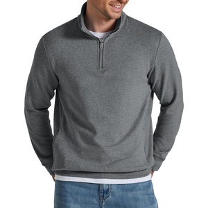 COOFANDY Men’s Quarter Zip Pullover Fleece Sweatshirt with Zipper Pockets(Dark Grey)