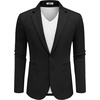 COOFANDY Men’s Casual Blazer Knit Lightweight Sport Coats Suit Jacket(Black)