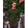 COOFANDY Mens Long Sleeve T Shirts Muscle Fit Casual Crew Neck Ribbed Tee Shirts(Dark Army Green)