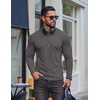 COOFANDY Mens Long Sleeve T Shirts Muscle Fit Casual Crew Neck Ribbed Tee Shirts(Dark Gray)