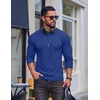 COOFANDY Mens Long Sleeve T Shirts Muscle Fit Casual Crew Neck Ribbed Tee Shirts(Royal Blue)