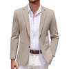 COOFANDY Men’s Casual Blazer Knit Lightweight Sport Coats Suit Jacket(Khaki Grey)